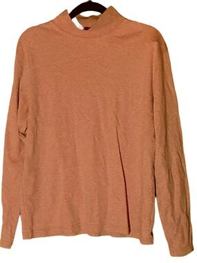 Top St. John's Bay Pink Long Sleeve Mock Turtleneck Size M Preppy Minimalist